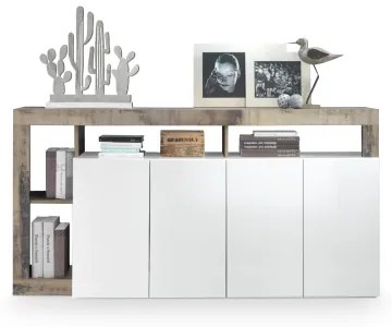 Komód LENOR fehér/barna