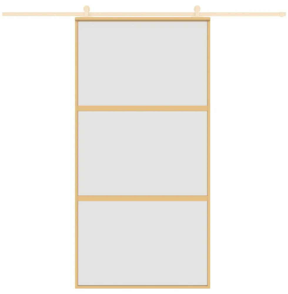aranyszínű ESG tejüveg és alumínium tolóajtó 102,5 x 205 cm