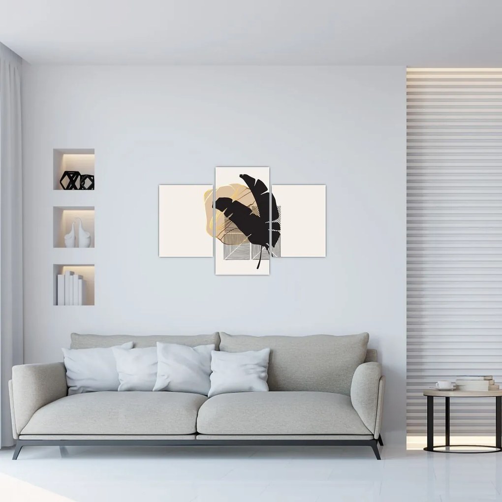 Kép - Absztrakció trópusi levelekkel N⁰4 (90x60 cm)