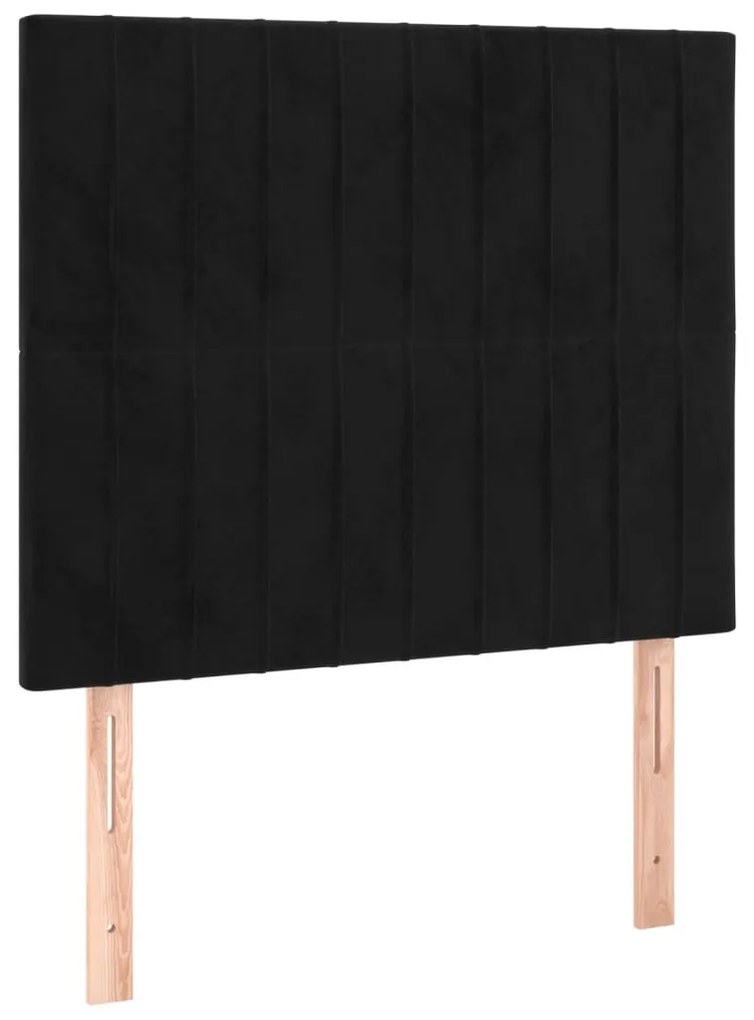 fekete bársony LED-es fejtámla 90x5x118/128 cm