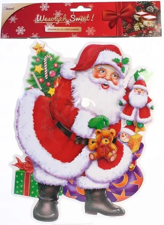 3D karácsonyi dekoráció Arpex mikulás tapadókoronggal