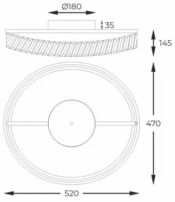 Zuma Line MX3317-1-3GT - GANO dimmelhető LED lámpatest, 36W, 230V, Ø 52 cm, rózsaarany