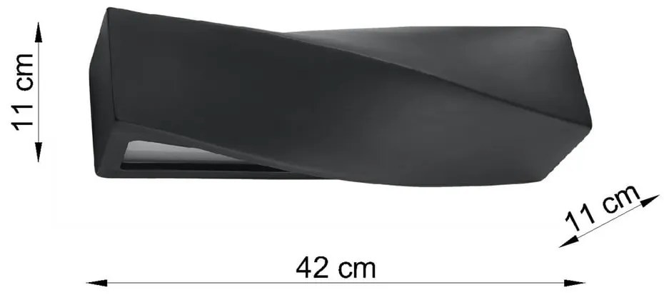 Taurus fekete kerámia falilámpa - Sollux