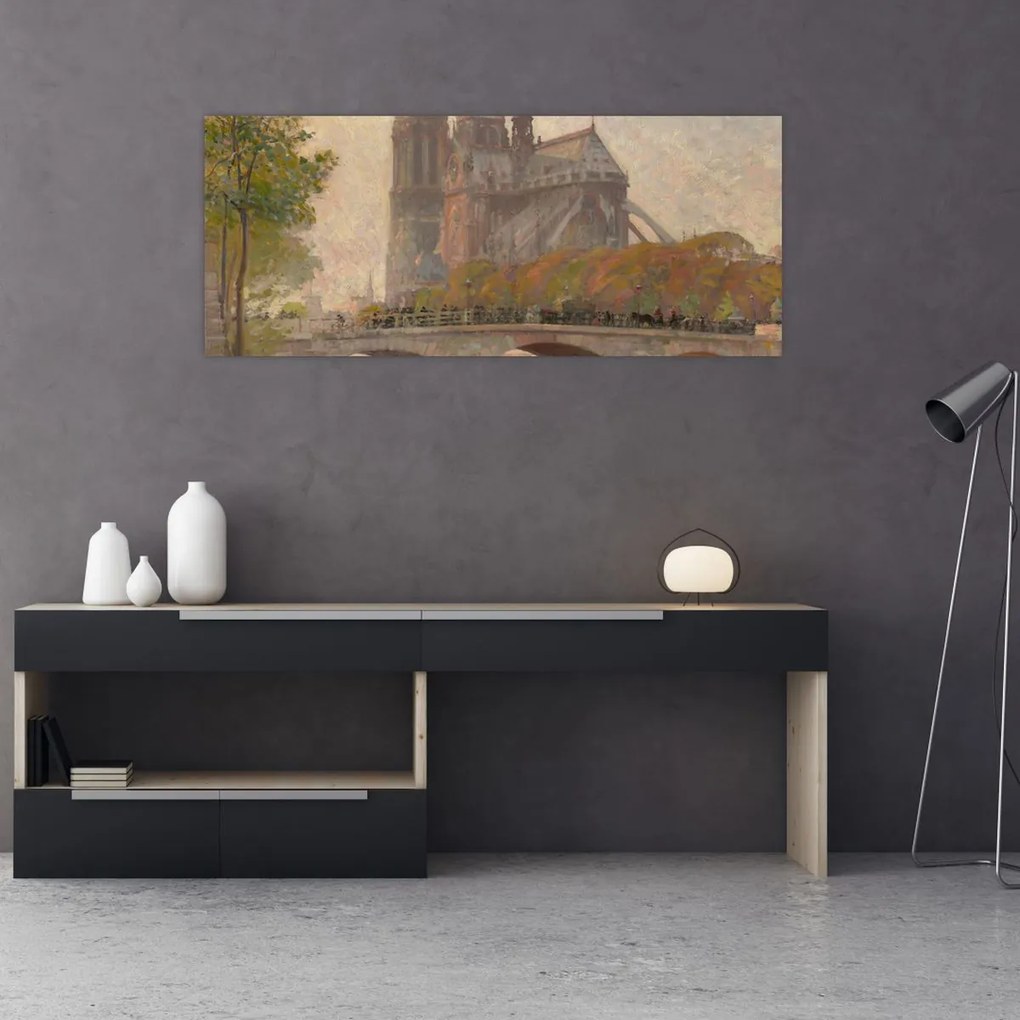 Kép - Robert William Vonnoh, Notre Dame de Paris, reprodukciók (120x50 cm)