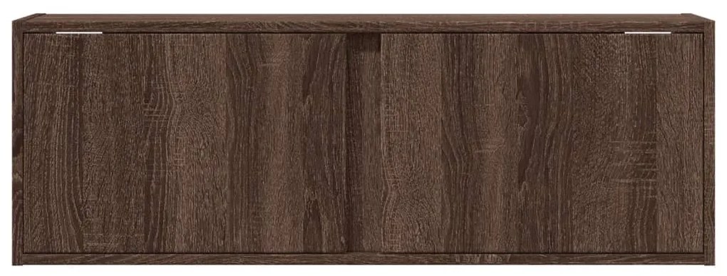 barna tölgyszínű fali TV-szekrény LED-del 100x31x35 cm