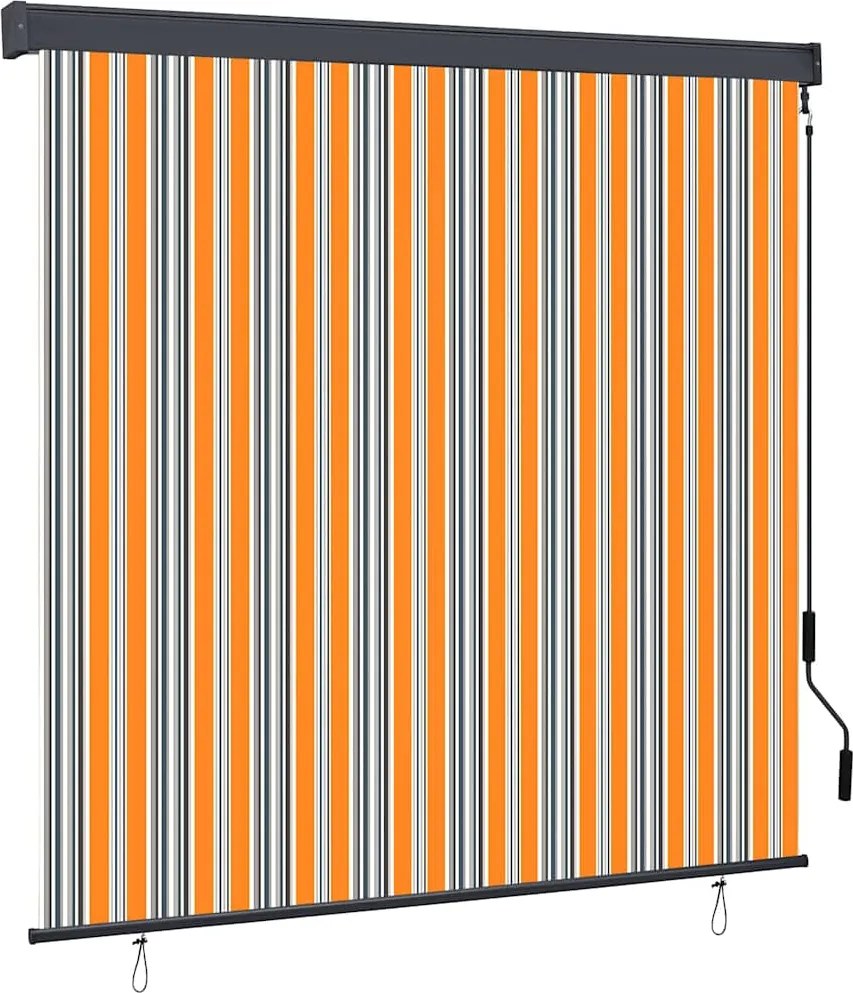vidaXL Roletta Csíkos Sárga és Kék 180 x 250 cm Szövet és Alumínium