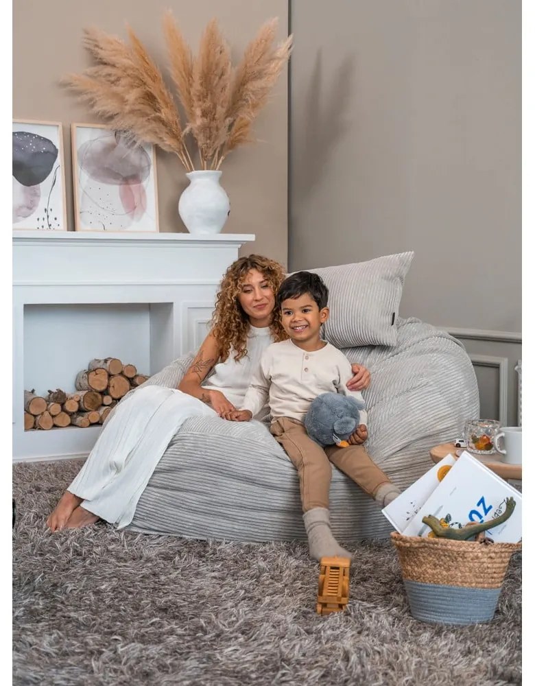 Mentazöld kordbársony babzsákfotel Om 135 – SLOWDOWN