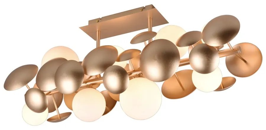 Fehér-aranyszínű mennyezeti lámpa üveg búrával 76x22 cm Bubble – Trio Select