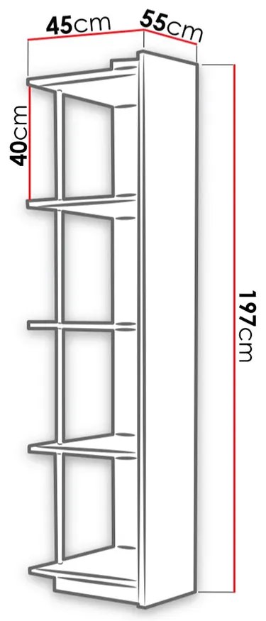 Rohový regál Paralia PD01 (fehér). 1054257