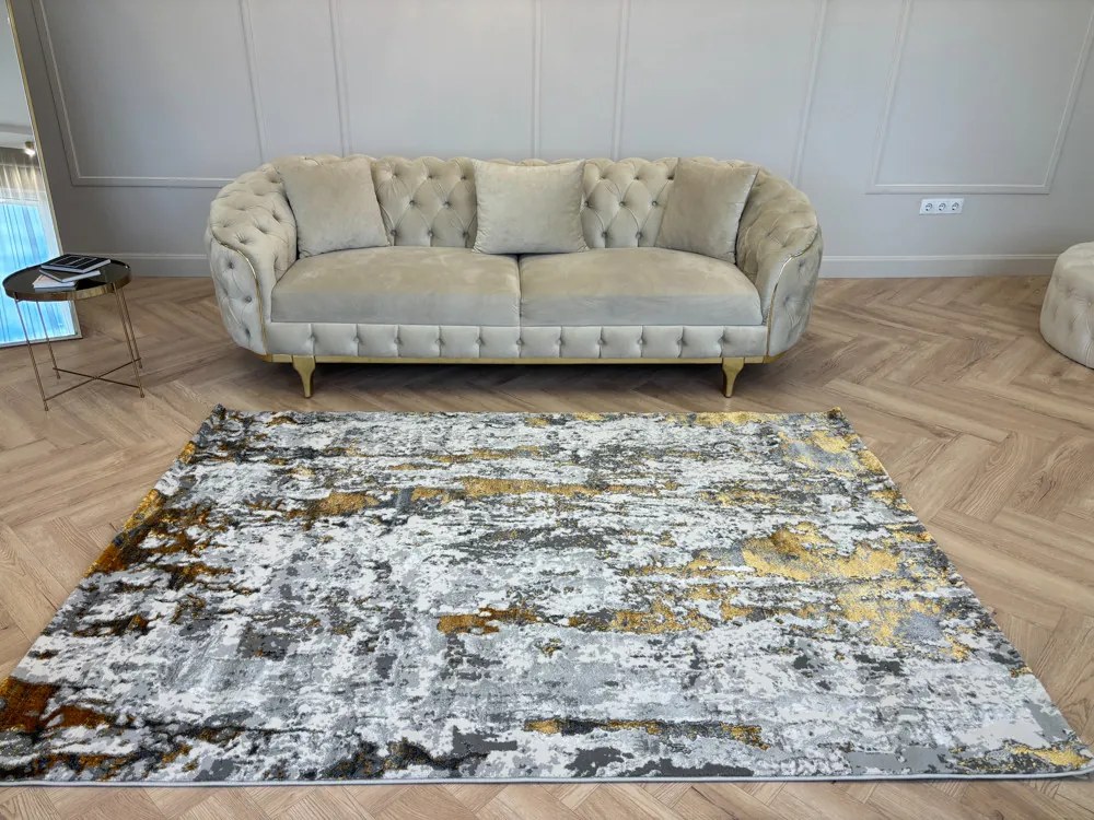 Sunset szürke-arany design szőnyeg 60x220