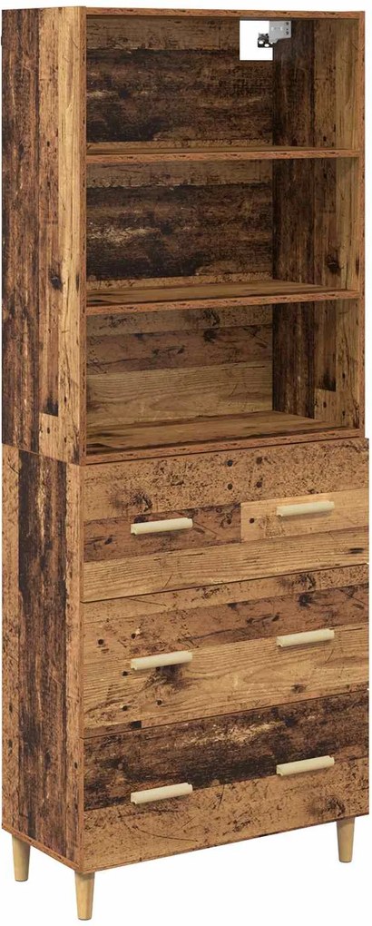 vidaXL Magasfiú fiókkal Öreg fa 69,5 x 32,5 x 180 cm Faanyag