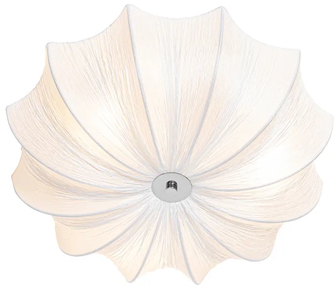 Design mennyezeti lámpa fehér selyemmel 52 cm 3-lámpás - Plu