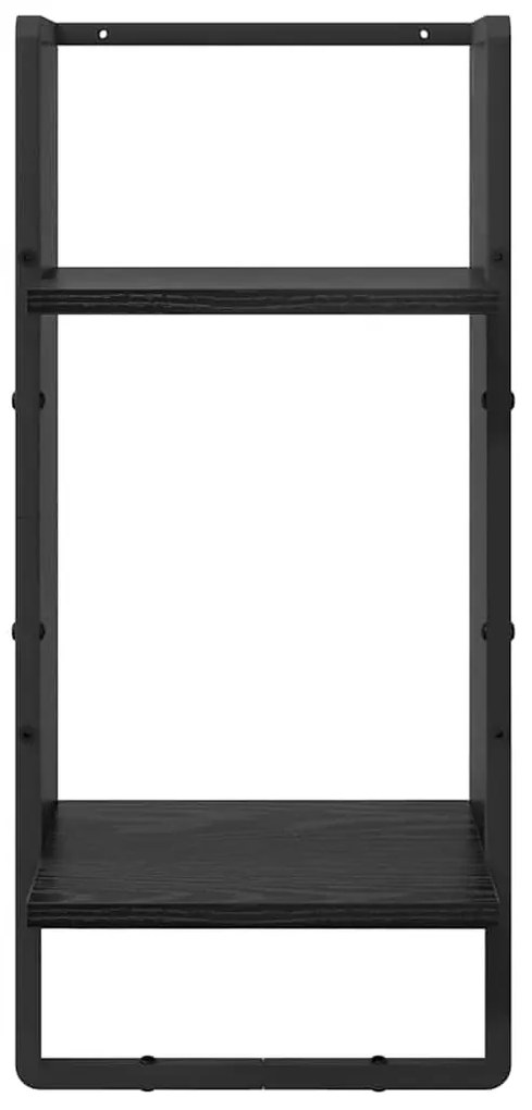 vidaXL Fali polc készlet 4 pcs Fekete tölgy 65 x 25 x 30 cm Faanyag