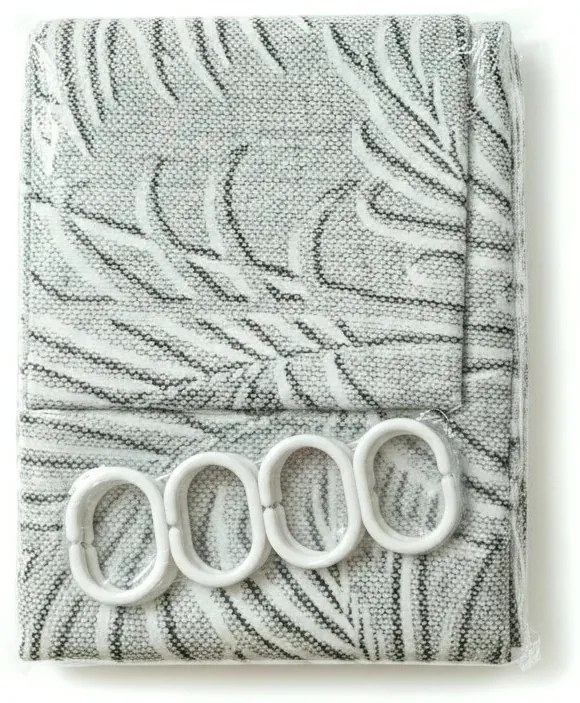 Zuhanyfüggöny - LEAVES - Impregnált textil - 180 x 200 cm