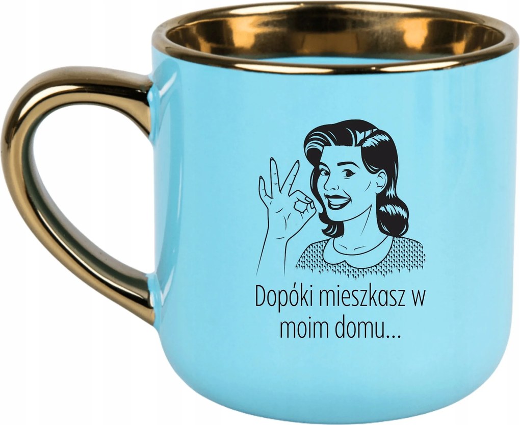 Kék Bögre Vicces Ajándék Anyák Napjára, Amíg A Házamban Laksz