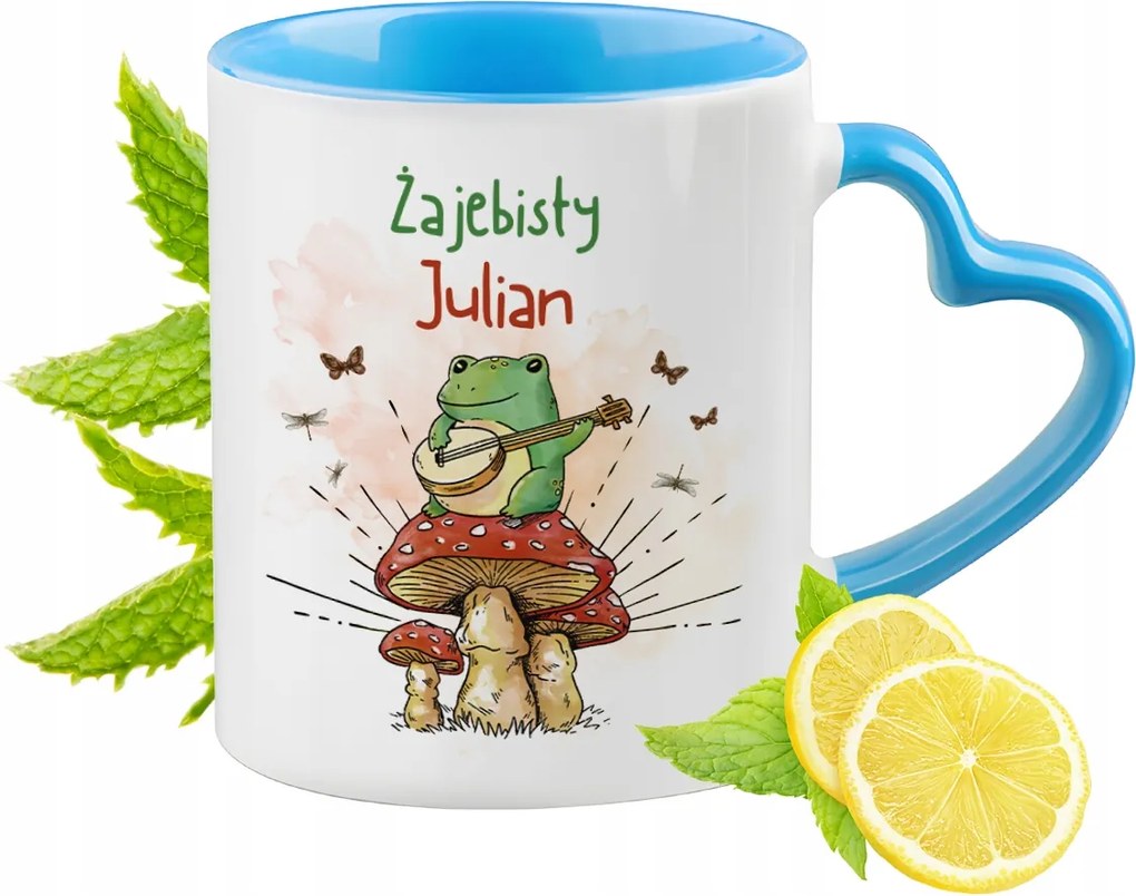 Juliana Kék Bögre Szív Alakú Füllel Kávé Ajándék