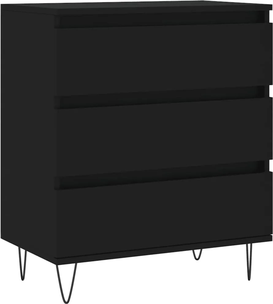 vidaXL fekete szerelt fa tálalószekrény 60 x 35 x70 cm