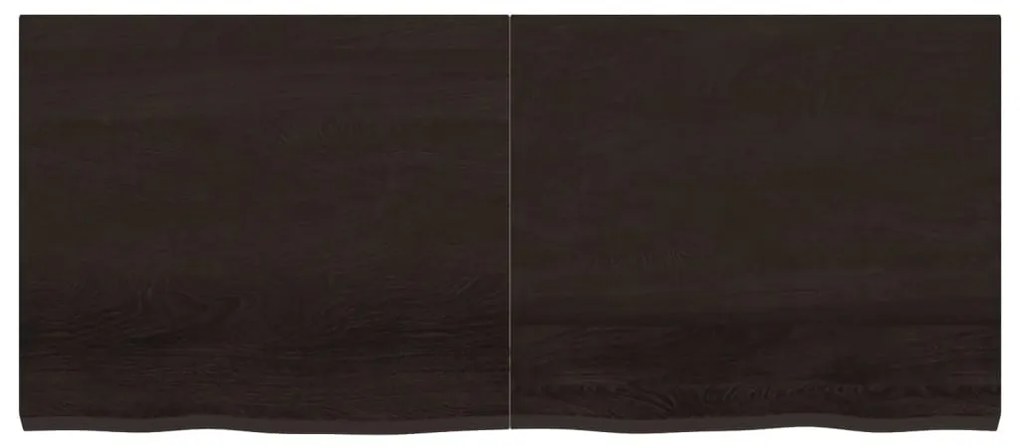 sötétbarna kezelt tömör tölgyfa asztallap 140x60x(2-4) cm