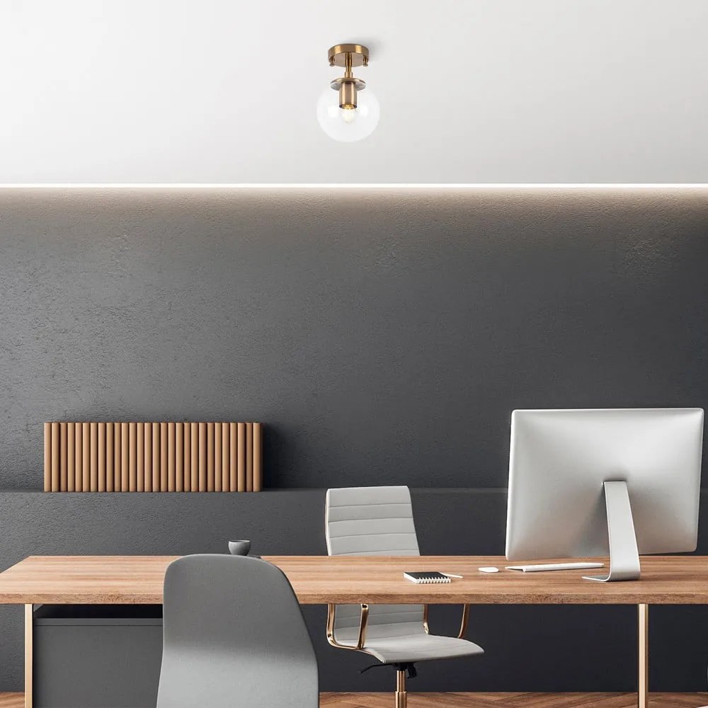 Sárgaréz színű mennyezeti lámpa üveg búrával ø 15 cm Atmaca – Opviq lights