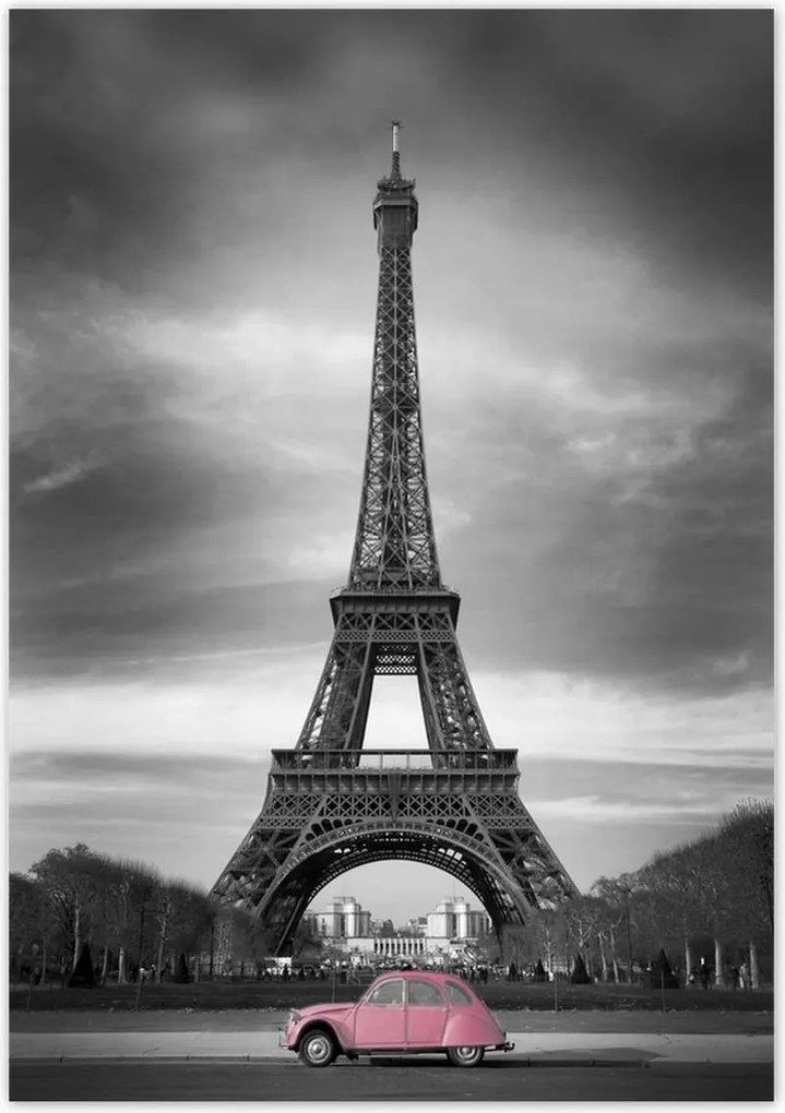 Poszterek 70x100 Púderrózsaszín Párizsban