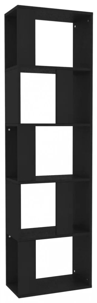 fekete szerelt fa könyvszekrény/térelválasztó 45 x 24 x 159 cm