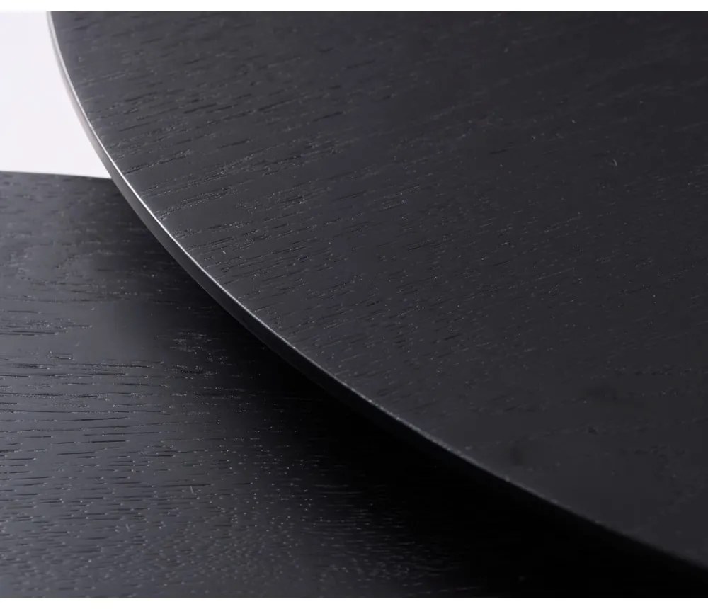 Fekete kerek dohányzóasztal szett 2 db-os ø 88 cm Adda – Unique Furniture