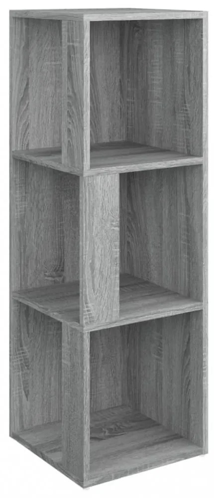 szürke sonoma színű szerelt fa sarokszekrény 33 x 33 x 100 cm