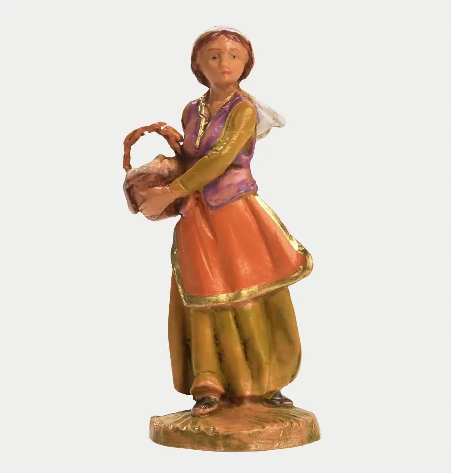 Betlehem figura Fontanini Háziasszony kosárral a kezében – 6,5cm-es figurákhoz