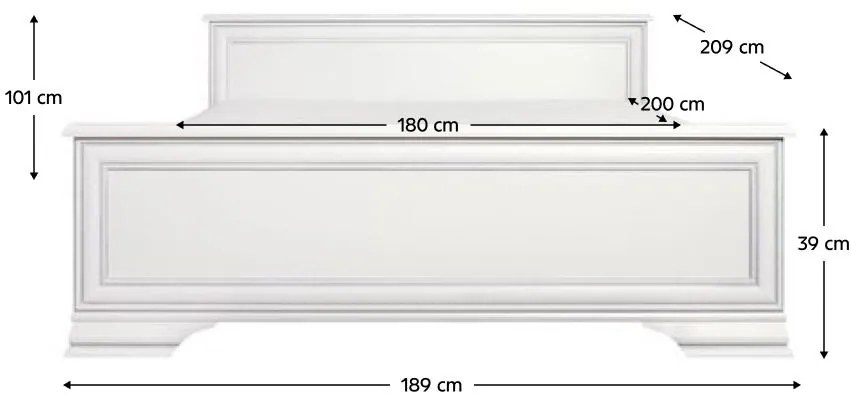Franciaágy 180x200 cm Kuito (alpesi fehér). 1119572