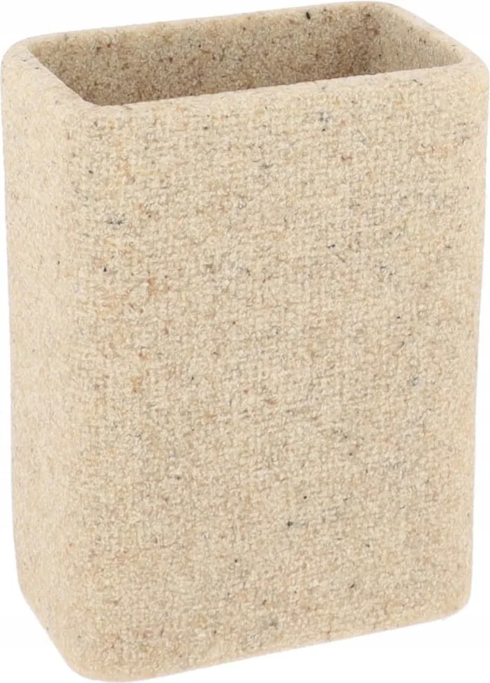 Stílusos fürdőszobai bögre fogkrémhez Bézs