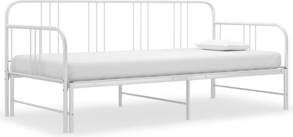 vidaXL fehér fém kihúzható kanapéágy-keret 90 x 200 cm