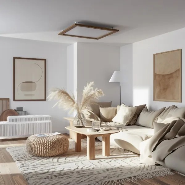 Brilagi - LED Dimmelhető lámpa SLIMFRAME WOOD LED/58W/230V 64x64 cm + távirányító