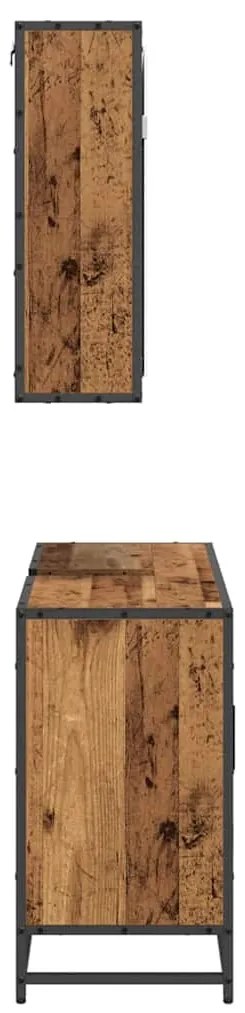 Fürdőszoba bútor szett 2 pcs Régi fa 90 x 33 x 60 cm Faanyag