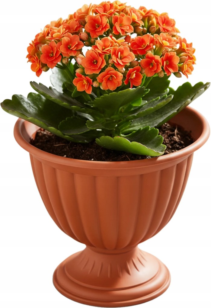 Kerek lábú virágtartó Ø 16 cm H 17 cm terrakotta műanyag