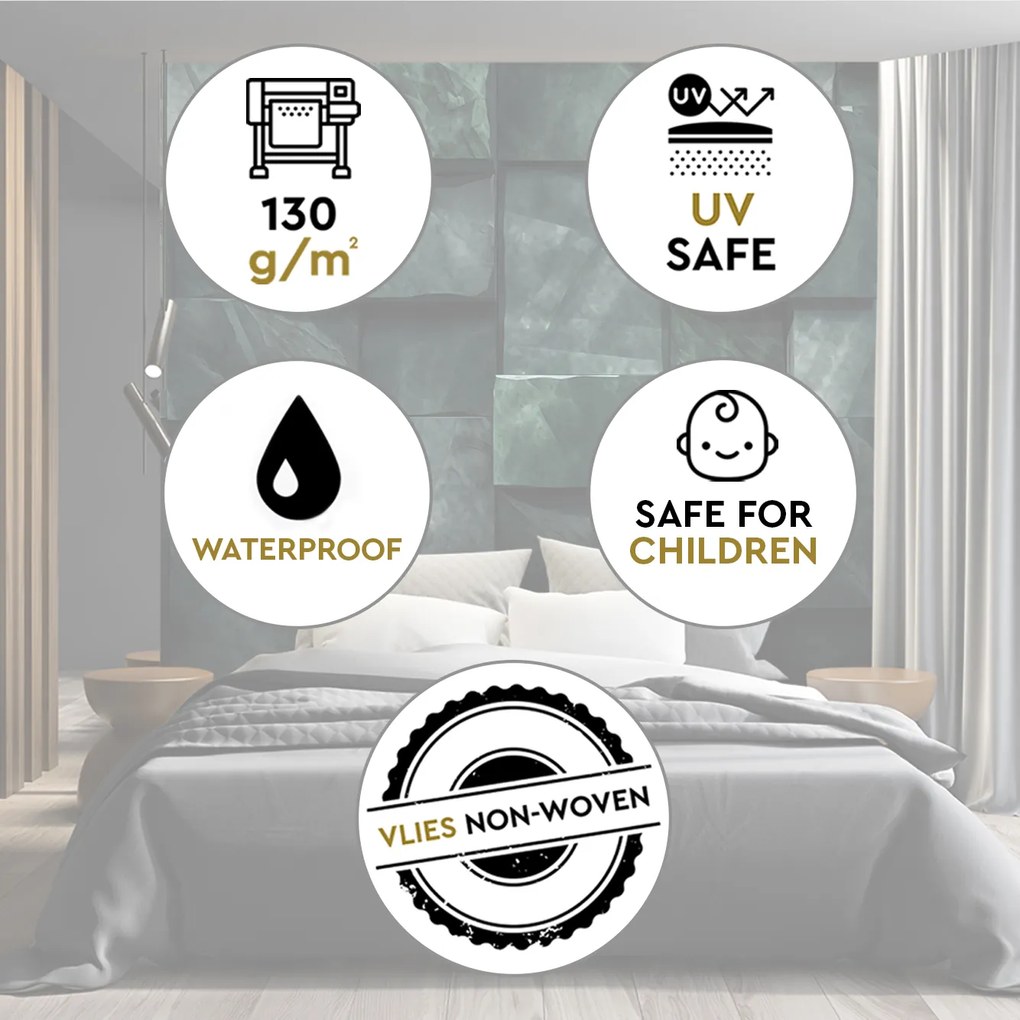 Gario Fotótapéta Zöld beton kockák Anyag: Vlies, Méret: 350 x 245 cm