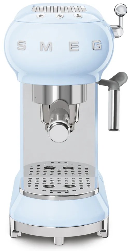 50-es évekbeli, Retro stílusú Espresso / Cappucino karos kávéfőző, 15 bar, 2 adag, pasztellkék - SMEG