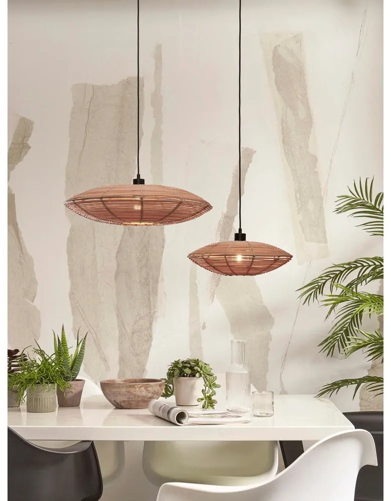 Natúr színű függőlámpa rattan búrával ø 40 cm Tanami – Good&Mojo