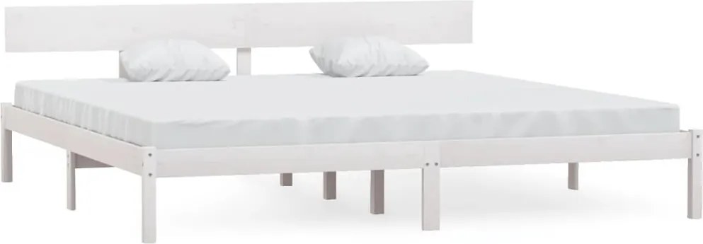 vidaXL fehér tömör fenyőfa ágykeret 200 x 200 cm
