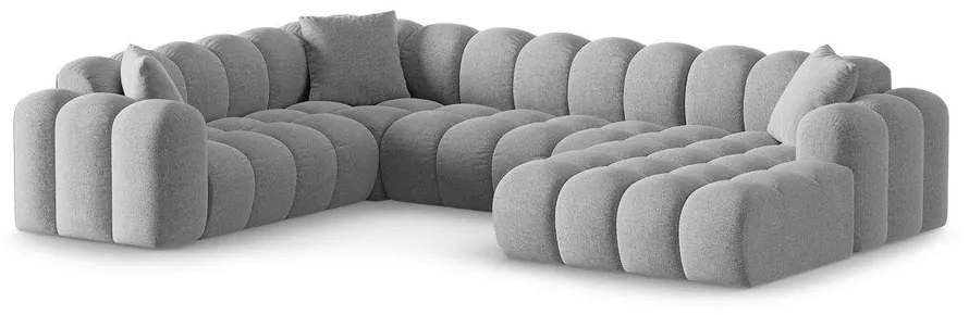 Világosszürke zsenília sarokkanapé (bal oldali-U alakú) Treno – Cosmopolitan Design