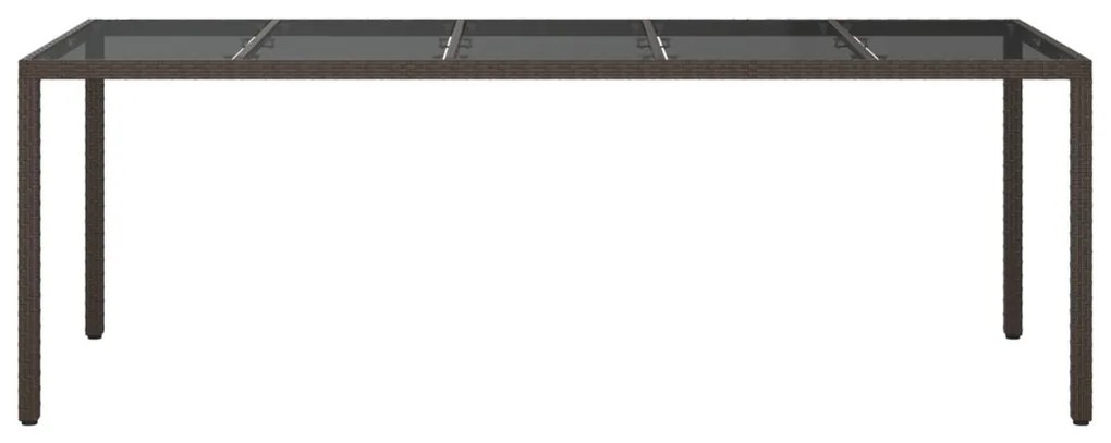 Kerti Étkezőasztal Barna 250x100x75 cm Polirattan