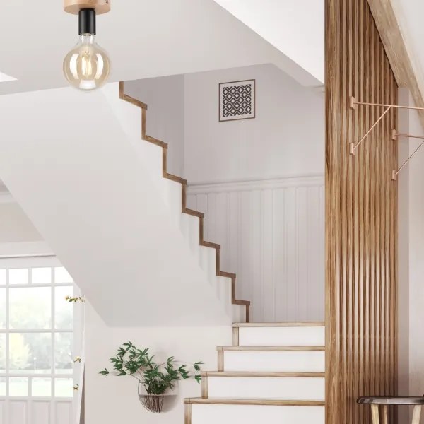 Felületre szerelhető csillár VITO OAK 1xE27/60W/230V tölgy