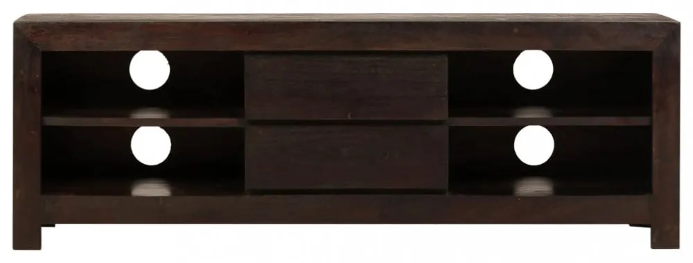 sötétbarna tömör akácfa TV-szekrény 120 x 30 x 40 cm
