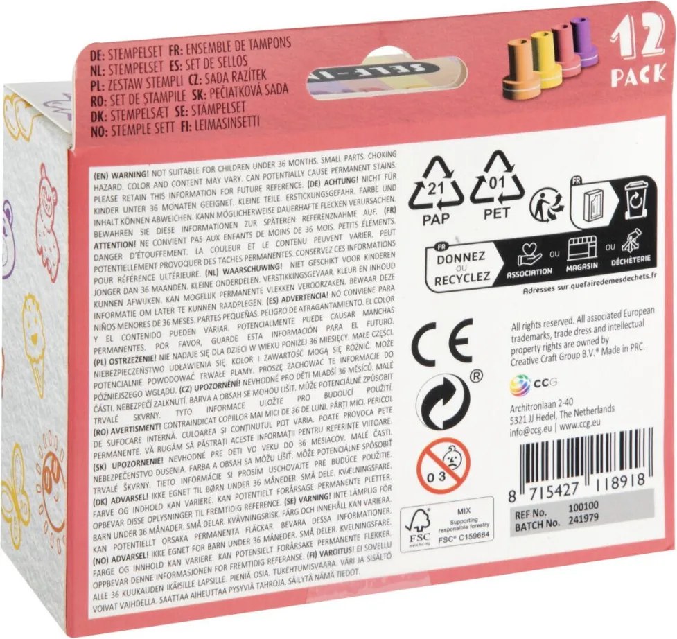 Állatos Pink nyomda szett 12 db-os