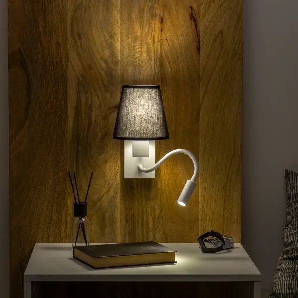 Brilagi - LED Fali lámpa NUBILA 1xE27/25W/230V + LED/3W fehér/fekete