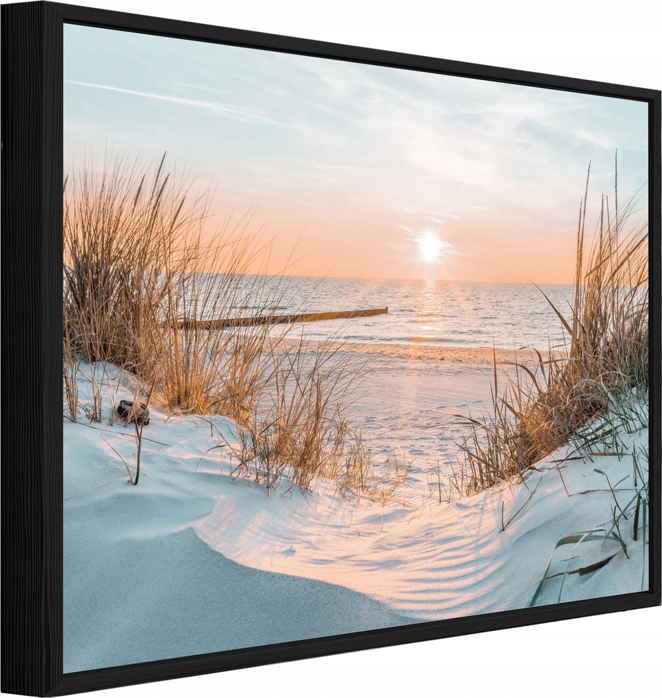 Vászonkép Fekete Keretben Tenger Tengerpart Természet Nappali Hálószoba 60x40