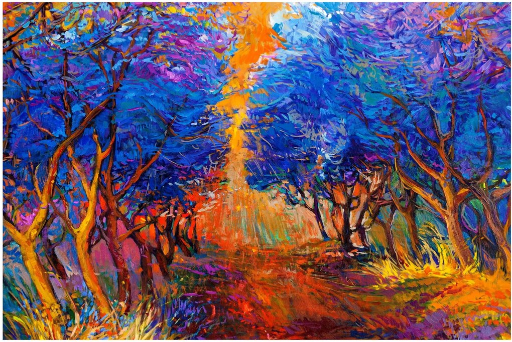 Kép - őszi fa koronák, modern impresszionizmus (90x60 cm)