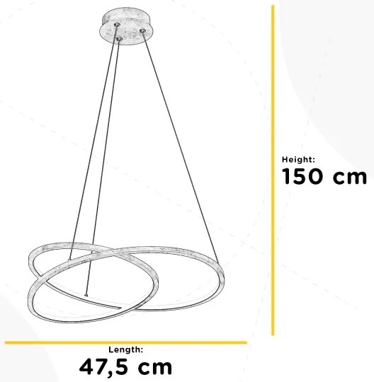 ONLI - LED Csillár zsinóron LIBERTY LED/30W/230V 4000K arany