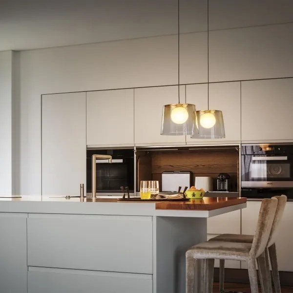 Ideal Lux - LED Csillár zsinóron FADE 1xG9/3W/230V átm. 27,3 cm arany/füstös