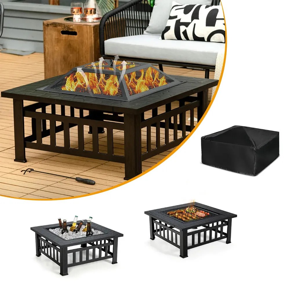 3 az 1-ben tűzrakóhely szikrahálóval