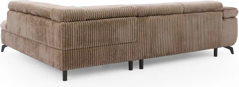 Barna kordbársony sarokkanapé (jobb oldali-L alakú) Marbeya – Ropez